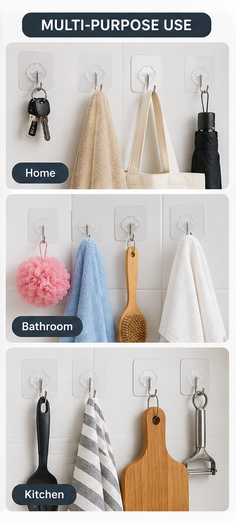 Plastic Hangers and Hooks Set